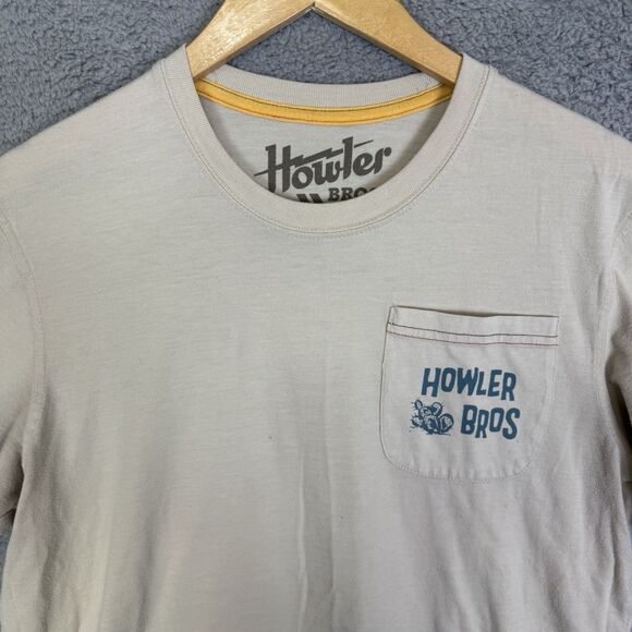 Howler Bros Shirt Mens Medium Beige Graphic Tee Short Sleeve Paradise - Picture 2 of 7